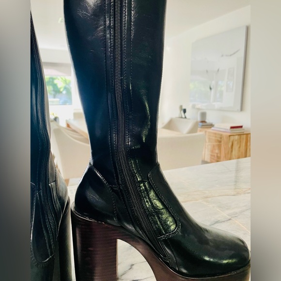 NWOT Jeffrey Campbell black platform HeyJoe knee high boots size 6.5. Funky cool - Picture 12 of 14